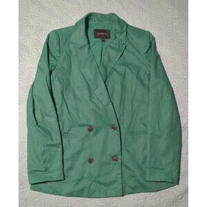 Banana Republic Kelly Green Blazer NWT Linen Blend Double Breasted Women’s Sz 8